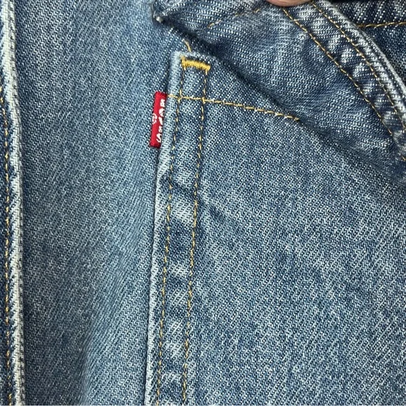 Levis Men's Blue Denim Pearl Snap Western Shirt/ Shacket PC9-A3373-0004 Size L - Picture 3 of 15